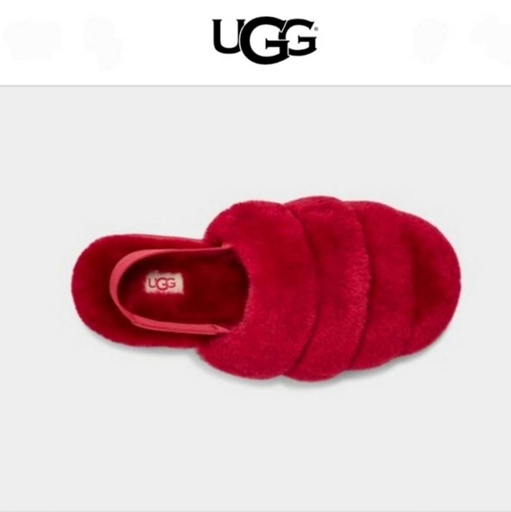 UGG Super Fluff Slipper Ribbon Red - Picture 5 of 16